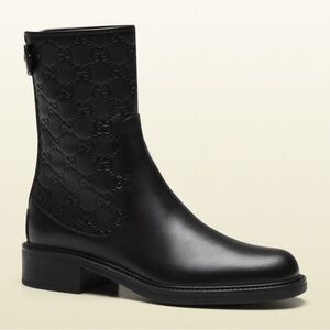 Gucci Black Leather Guccissima leather boots 36 1/2 great condition